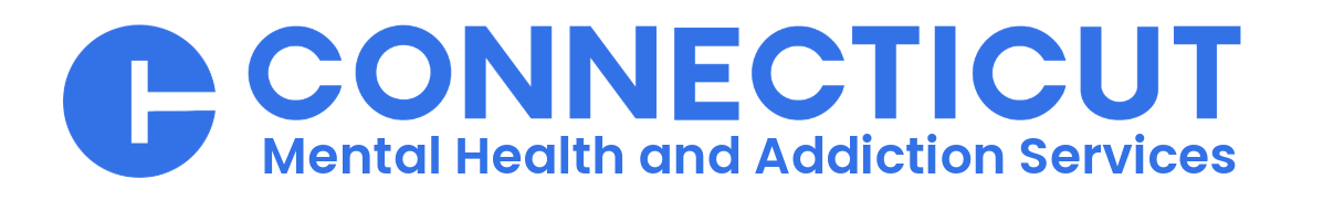 "Connecticut Mental Health and Addiction Services logo in blue."