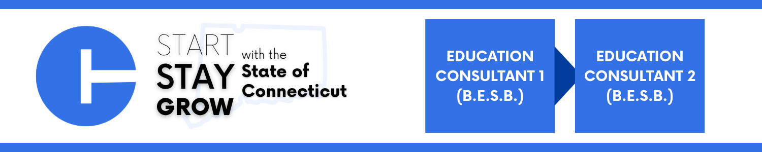 Career progression pathway for the State of Connecticut: starting with Education Consultant 1 (B.E.S.B.) and ending at Education Consultant 2 (B.E.S.B.)