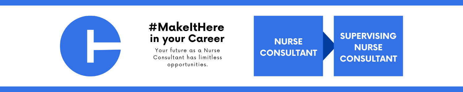 Career progression pathway within the State of Connecticut: starting with Nurse Consultant and ending at Supervising Nurse Consultant.