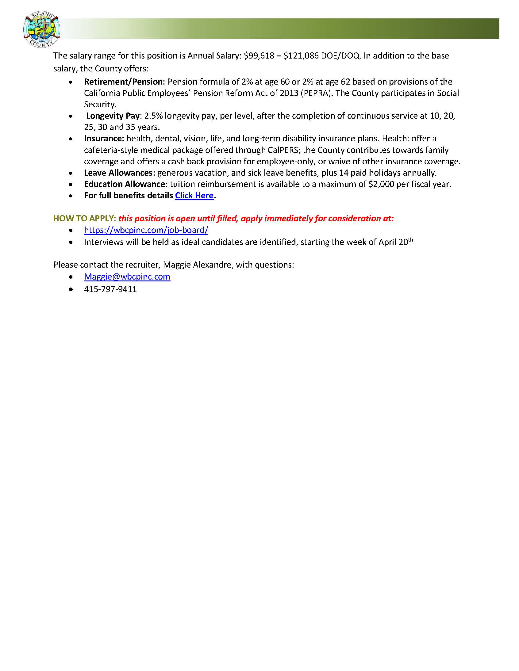 Job Announcement: Information Technology Analyst IV - County of Solano