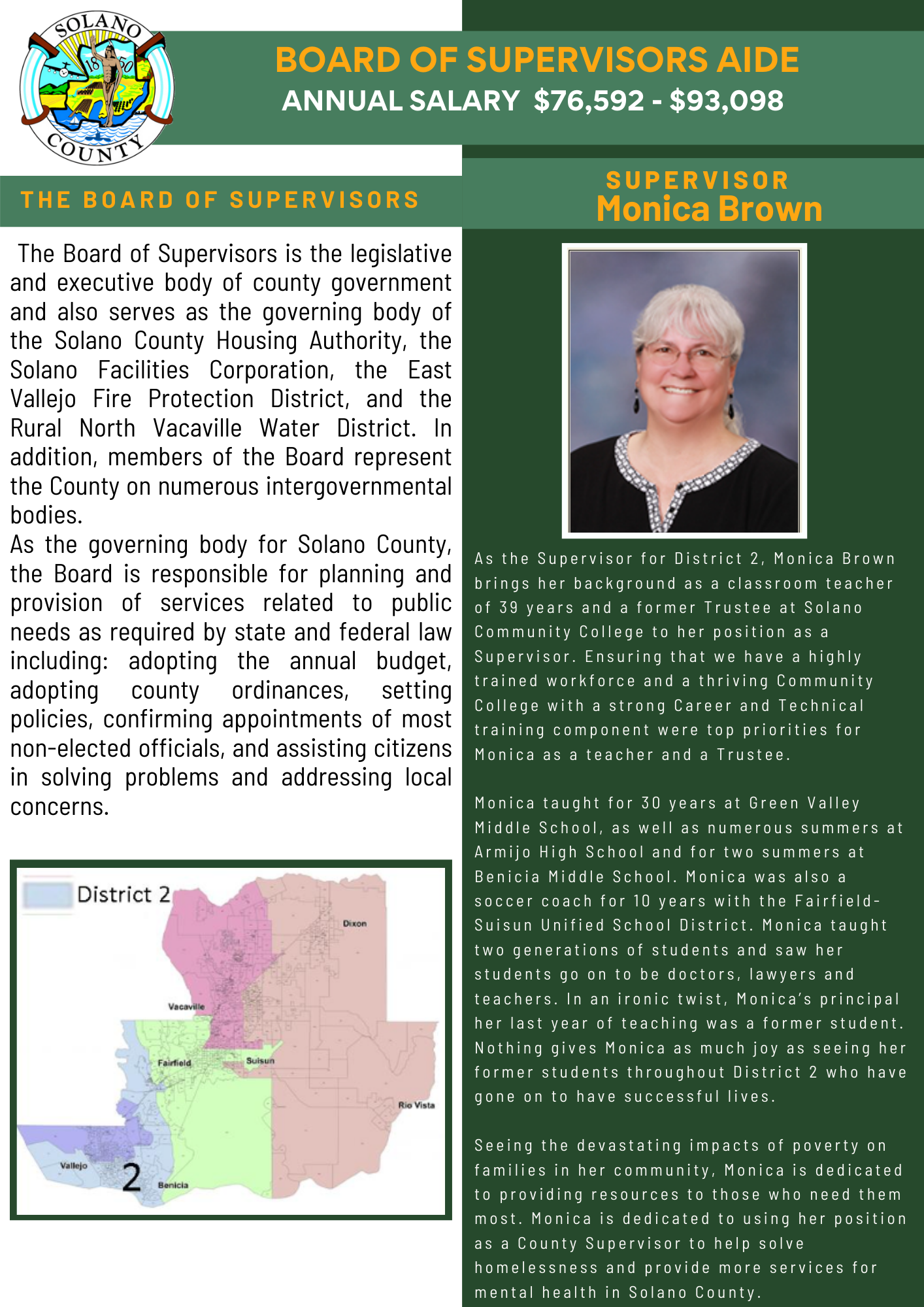 Job Announcement: Board of Supervisors Aide - County of Solano